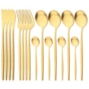 Axyaa Luxury Matte Stainless Steel Cutlery Set - 16 Piece Kitchen Tableware Silverware Set