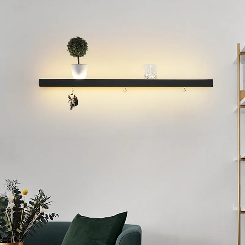 Axyaa Acrylic LED Wall Lamps with Hooks, Modern Minimalist Design for Bedroom Décor