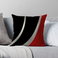 Axyaa Red Black Abstract Cushion Cover Plush Pillow for Home Decor