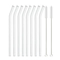 Axyaa Glass Straws Set - Reusable Straight Drinking Straws for Bubble Tea, Smoothies, Cocktails