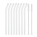 Axyaa Glass Straws Set - Reusable Straight Drinking Straws for Bubble Tea, Smoothies, Cocktails