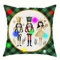Axyaa Nutcracker Green Plaid LED Pillowcase for Christmas Party and Home Decor