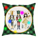 Axyaa Nutcracker Green Plaid LED Pillowcase for Christmas Party and Home Decor
