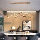 Axyaa Modern Minimalist Gold LED Pendant Light for Living Dining Room