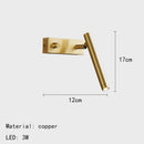 Axyaa Rotatable Copper Wall Light Switch for Bedroom Living Room Reading Lamp