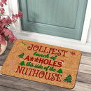 Axyaa Christmas Decoration Door Mat with "The Happiest Hole" Design