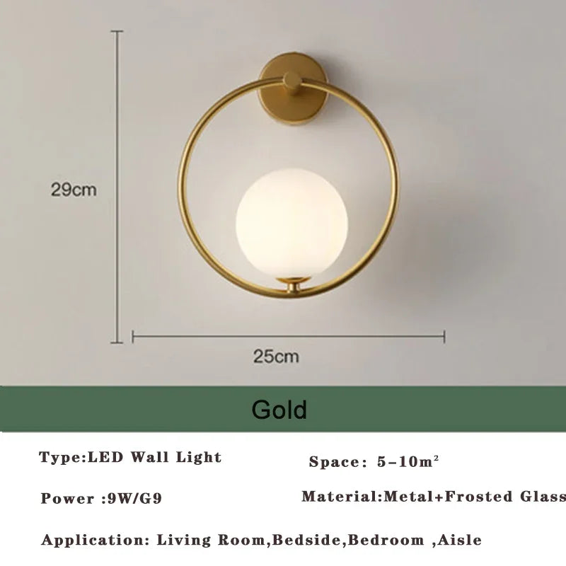 Axyaa Nordic LED Wall Lamp - Elegant Indoor Lighting for Bedroom & Living Room