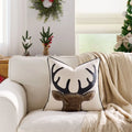 Axyaa Christmas Elk Snowflake Sofa Cushion Cover Festive Home Décor