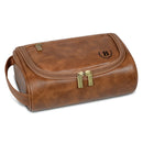 Axyaa Retro PU Leather Toiletry Bag: Unisex Travel Organizer | Men's Gift