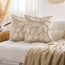 Axyaa Chenille Floral Pillow Cover 45x45cm in Beige Brown Pink Orange