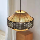 Axyaa Woven Rattan Pendant Chandelier for Retro Home Decor