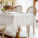 Axyaa White Lace Tablecloth - Elegant Dining & Wedding Table Cover