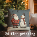 Axyaa Christmas Santa & Snowman Patterned Pillow Covers for Sofa, Bedroom, Car
