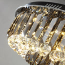 Axyaa Smoky Gray Crystal LED Ceiling Chandelier - Modern Living Room Pendant Lamp