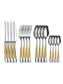Axyaa 16-Piece Stainless Steel Cutlery Set - Knife Fork Spoon