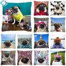Axyaa Influencer Pug Cushion Cover - Funny Dog Home Decor Pillow Case