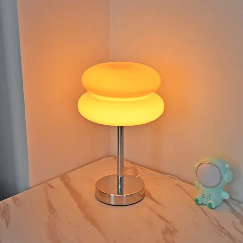 Stained Glass Desk Lamp for Kids' Bedroom Decoration - Axyaa Egg Tart Table Light