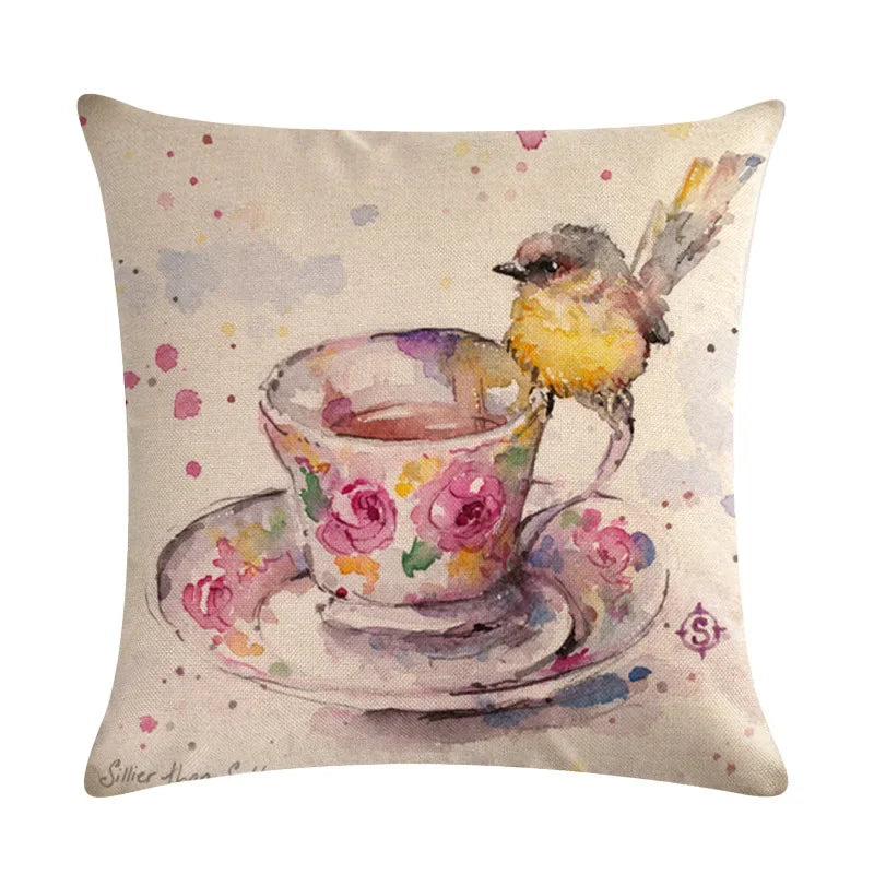 Animal Print Linen Pillowcase by Axyaa - Home Decor Cushion Cover