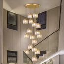 Axyaa Modern Ring Stairs Pendant Light Chandeliers for Living and Dining Room