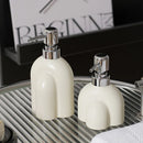Axya Geometric Stripes Ceramic Soap Dispenser Set