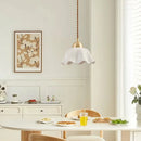 Axyaa White Ceramic Brass LED Pendant Light - Modern Nordic Hanging Lamp