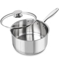 Axyaa 3-qt Stainless Steel Stew Pot with Lid, Induction Compatible, Thick Bottom