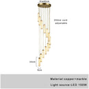 Axyaa Marble Chandeliers: Led Dimmable for Circular Staircase, Villa Decor & Home Luxury