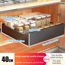 Axyaa Slide Out Cabinet Organizer Carbon Steel Kitchen Storage Drawer Pantry Rack