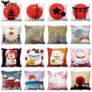 Axyaa Lucky Cat Japanese Style Sofa Bed Pillow Cover: Mount Fuji Japanese Art
