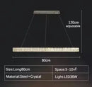 Axyaa Crystal Pendant Light: Modern LED Fixture for Dining, Living Room, Kitchen, Bar