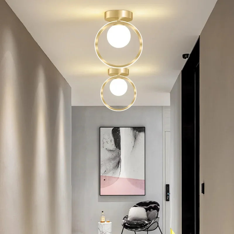 Axya Glass Ball Ceiling Light: Modern LED Chandelier for Bedroom, Bathroom, Stair, Balcony