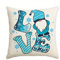 Axyaa Winter Delights Love Hello Merry Christmas Cushion Cover