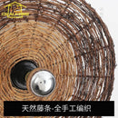 Axyaa Rattan Weave LED Wall Lamp for Corridor Hotel Bedroom Living Room