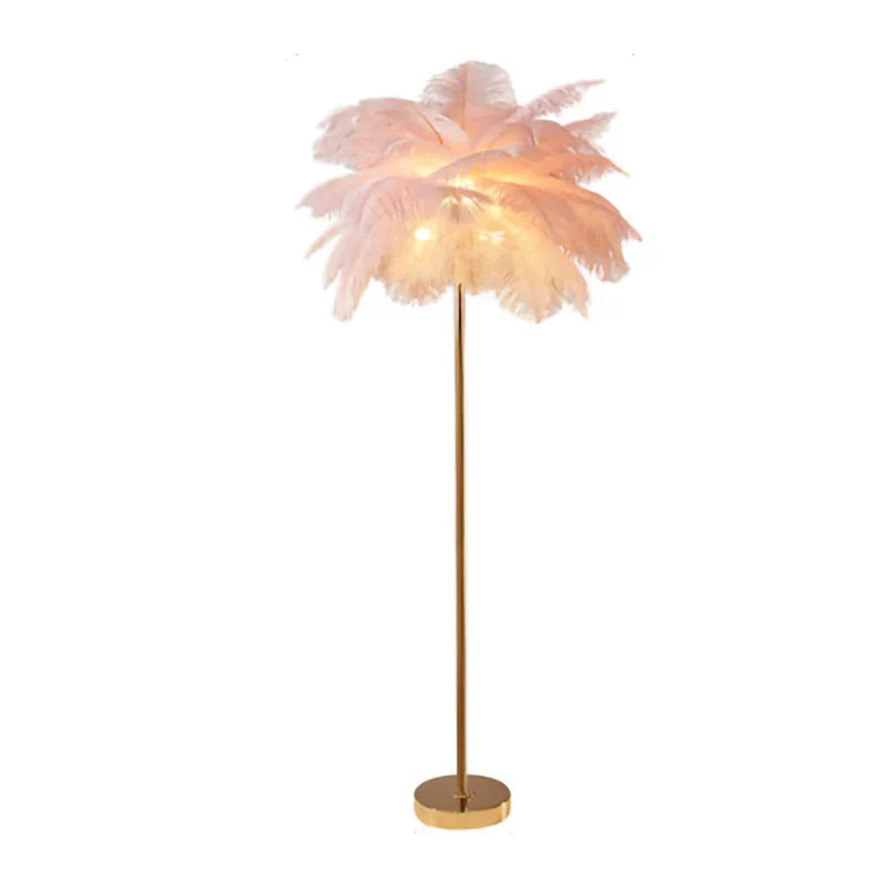 Axyaa Ostrich Feather Shade LED Floor Lamp for Modern Home Decor