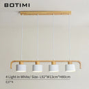 Axyaa Metal LED Pendant Lights with Wood Lampshade for Dining and Kitchen