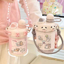Axyaa Kawaii Boba Water Bottle with Tea Infuser, 500ml