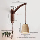 Axyaa Wabi Sabi LED Wall Sconce Yellow Travertine Swing Arm Vintage Room Lights