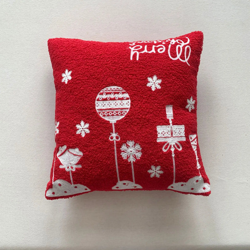 Axyaa Christmas Deer Snowflake Cushion Cover - Home Sofa Decor