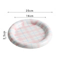 Axyaa Circular Pasta Plate Hand Drawn Ceramic Dessert Salad Breakfast Plates