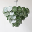 Axyaa Green Crystal LED Chandelier for Home Decor.