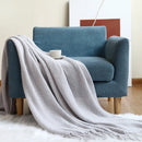 Nordic Knit Throw Blanket with Tassels by Axyaa - Cozy Farmhouse Gift Blanket