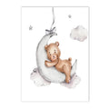 Axyaa Boho Cloud Moon Bear Nursery Wall Art Poster Kids Room Decor
