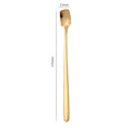 Axyaa Stainless Steel Square Coffee Spoons - Long Handle Dessert Spoons for Kitchen