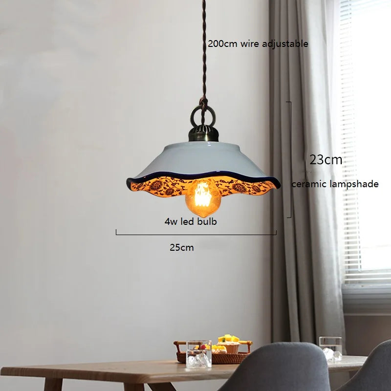 Axyaa Ceramic LED Pendant Lamp for Modern Home Decor Lighting