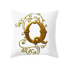 Axyaa European Gold 26 Letters Digital Printed Pillowcase for Home Decor