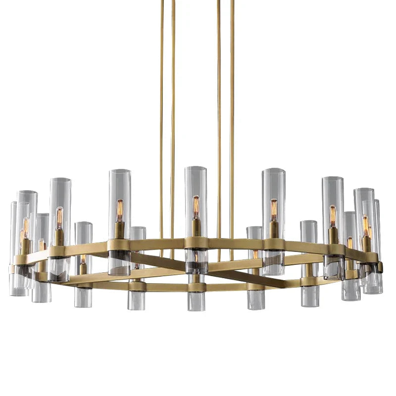 Axyaa Chrome E14 LED Chandelier with Clear Glass Shades