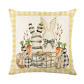 Axyaa Easter Bunny Eggs Pillowcase - 45x45cm Linen Sofa Cushion Cover