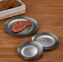 Axyaa Stainless Steel Steak Plate Set of 4