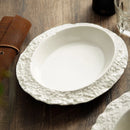 Axyaa Rock-Patterned Ceramic Deep Dish Plate Set for a High-Sense Dining Experience