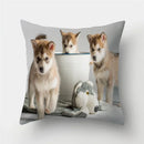 Axyaa Pug Dog Print Cushion Cover Throw Pillow for Sofa Living Room Decor